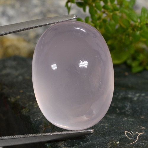 29.72ct طبيعي وردى زهرى فاتح كوارتز زهرى, بيضوي, نصف شفاف