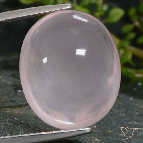 16.28ct طبيعي وردي فاتح كوارتز زهرى, بيضوي, نصف شفاف
