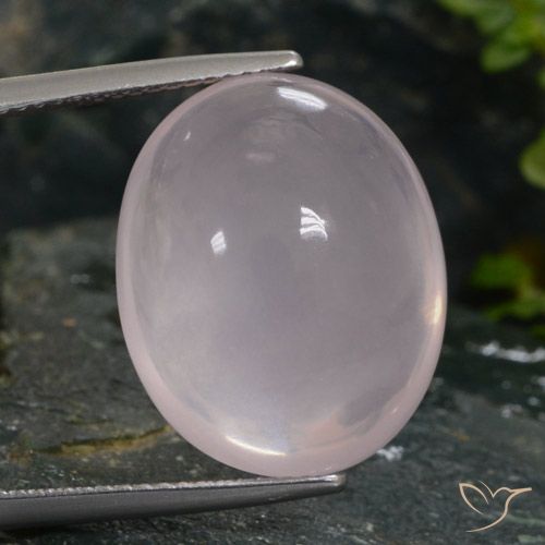 20.14ct طبيعي وردى زهرى فاتح جدا كوارتز زهرى, بيضوي, نصف شفاف