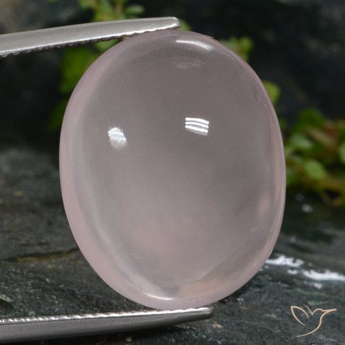 19.36ct طبيعي وردى فاتح جدا كوارتز زهرى, بيضوي, نصف شفاف