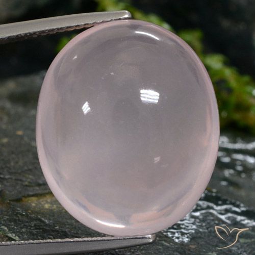 26.44ct طبيعي وردى زهرى فاتح كوارتز زهرى, بيضوي, نصف شفاف