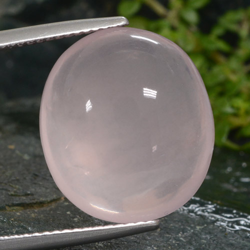 كوارتز زهرى وردي فاتح طبيعي، قصة بيضاوى، 14.67 قيراط، نصف شفاف