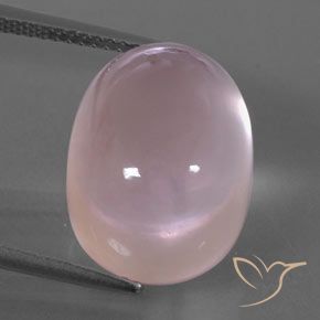 15.32ct طبيعي وردي فاتح كوارتز زهرى, بيضوي, شفاف / نصف شفاف