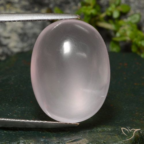 22.88ct طبيعي وردى زهرى فاتح جدا كوارتز زهرى, بيضوي, شفاف