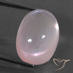 21.17ct طبيعي وردي فاتح كوارتز زهرى, بيضوي, شفاف