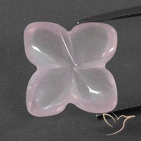 7.62ct طبيعي وردى زهرى فاتح جدا كوارتز زهرى, قص وردة, شفاف / نصف شفاف