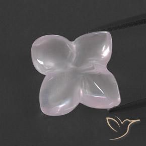 7.25ct طبيعي وردى فاتح جدا كوارتز زهرى, قص وردة, شفاف / نصف شفاف