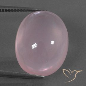 17.76ct طبيعي وردي فاتح كوارتز زهرى, بيضوي, شفاف