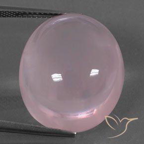 25.47ct طبيعي وردى زهرى متوسط كوارتز زهرى, بيضوي, شفاف