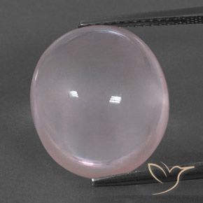 14.50ct طبيعي وردى زهرى فاتح كوارتز زهرى, بيضوي, شفاف