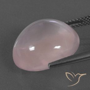 كوارتز زهرى وردى زهرى فاتح طبيعي، قصة بيضاوى، 14.50 قيراط، شفاف