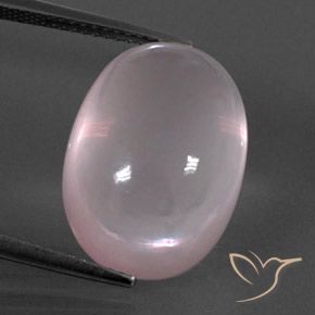 17.04ct طبيعي وردي فاتح كوارتز زهرى, بيضوي, شفاف
