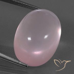 19.79ct طبيعي وردي فاتح كوارتز زهرى, بيضوي, شفاف