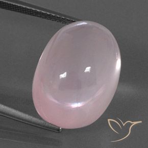 21.41ct طبيعي وردى مرجانى كوارتز زهرى, بيضوي, شفاف