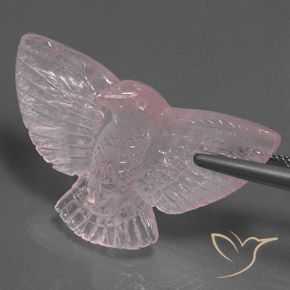 كوارتز زهرى وردي فاتح طبيعي، فانسى، 37.25 قيراط، شفاف / نصف شفاف