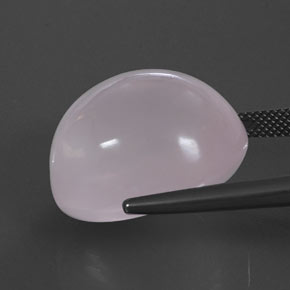 كوارتز زهرى وردي فاتح طبيعي، قصة بيضاوى، 43.21 قيراط، شفاف