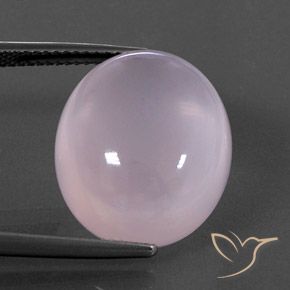 كوارتز زهرى وردى العلكة طبيعي، قصة بيضاوى، 18.14 قيراط، شفاف