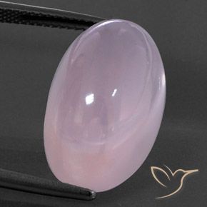 22.00ct طبيعي وردى كرزى فاتح كوارتز زهرى, بيضوي, شفاف