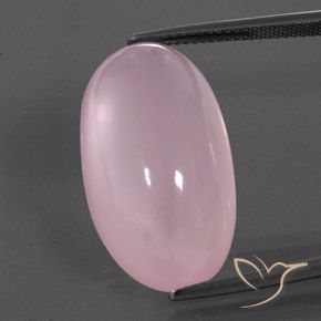 27.89ct طبيعي وردى زهرى متوسط كوارتز زهرى, بيضوي, شفاف / نصف شفاف