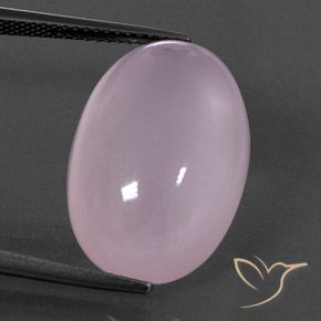 18.71ct طبيعي وردى كرزى فاتح كوارتز زهرى, بيضوي, شفاف / نصف شفاف