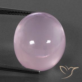 23.45ct طبيعي وردى كرزى فاتح كوارتز زهرى, بيضوي, شفاف / نصف شفاف