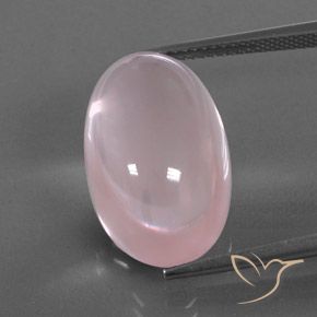 17.87ct طبيعي وردي فاتح كوارتز زهرى, بيضوي, شفاف / نصف شفاف