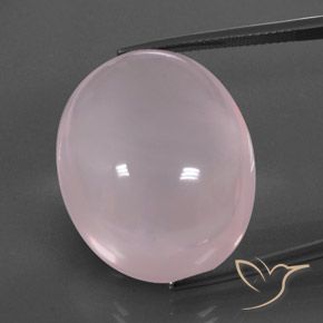 47.13ct طبيعي وردي فاتح كوارتز زهرى, بيضوي, شفاف / نصف شفاف