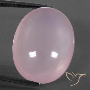 38.81ct طبيعي وردي فاتح كوارتز زهرى, بيضوي, شفاف / نصف شفاف