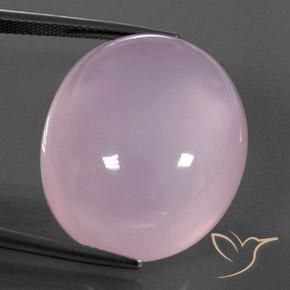 41.98ct طبيعي وردي فاتح كوارتز زهرى, بيضوي, شفاف / نصف شفاف