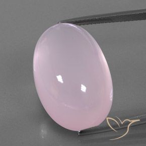36.69ct طبيعي وردي فاتح كوارتز زهرى, بيضوي, شفاف / نصف شفاف