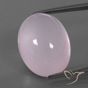 29.55ct طبيعي وردي فاتح كوارتز زهرى, بيضوي, شفاف / نصف شفاف