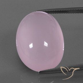 28.95ct طبيعي وردى العلكة كوارتز زهرى, بيضوي, شفاف / نصف شفاف