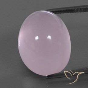 37.09ct طبيعي وردى العلكة كوارتز زهرى, بيضوي, شفاف / نصف شفاف