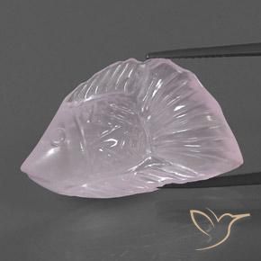 20.42ct طبيعي وردى زهرى فاتح جدا كوارتز زهرى, فانسى, شفاف / نصف شفاف