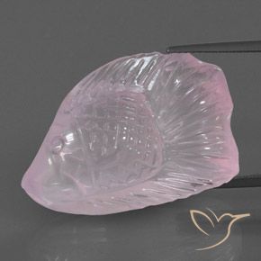 32.32ct طبيعي وردي فاتح كوارتز زهرى, فانسى, شفاف / نصف شفاف