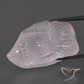 29.36ct طبيعي وردى فاتح جدا كوارتز زهرى, فانسى, شفاف / نصف شفاف