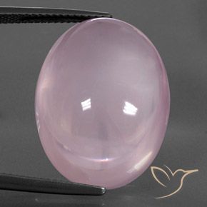 28.75ct طبيعي وردي فاتح كوارتز زهرى, بيضوي, شفاف / نصف شفاف