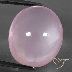 29.85ct طبيعي وردي فاتح كوارتز زهرى, بيضوي, شفاف / نصف شفاف