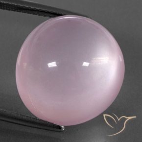 24.80ct طبيعي وردي فاتح كوارتز زهرى, بيضوي, شفاف / نصف شفاف