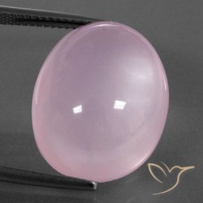 23.63ct طبيعي وردي فاتح كوارتز زهرى, بيضوي, شفاف / نصف شفاف