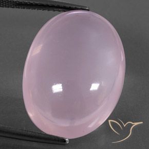 22.82ct طبيعي وردي فاتح كوارتز زهرى, بيضوي, شفاف / نصف شفاف