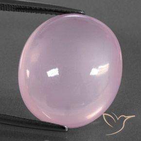 22.94ct طبيعي وردي فاتح كوارتز زهرى, بيضوي, شفاف / نصف شفاف
