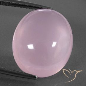 21.48ct طبيعي وردي فاتح كوارتز زهرى, بيضوي, شفاف / نصف شفاف