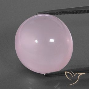 18.24ct طبيعي وردي فاتح كوارتز زهرى, بيضوي, شفاف / نصف شفاف