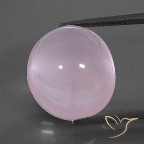16.85ct طبيعي وردي فاتح كوارتز زهرى, بيضوي, شفاف / نصف شفاف