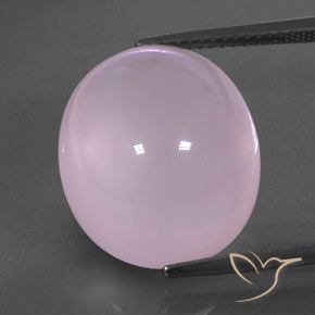 18.62ct طبيعي وردي فاتح كوارتز زهرى, بيضوي, شفاف / نصف شفاف