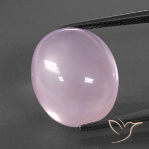 17.48ct طبيعي وردي فاتح كوارتز زهرى, بيضوي, شفاف / نصف شفاف