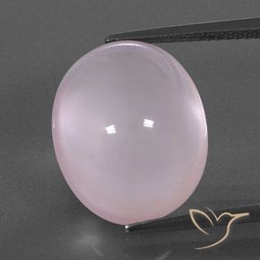 15.35ct طبيعي وردي فاتح كوارتز زهرى, بيضوي, شفاف / نصف شفاف