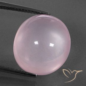 14.35ct طبيعي وردي فاتح كوارتز زهرى, بيضوي, شفاف / نصف شفاف