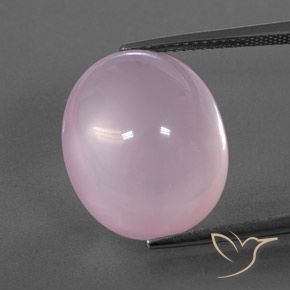 17.79ct طبيعي وردي فاتح كوارتز زهرى, بيضوي, شفاف / نصف شفاف